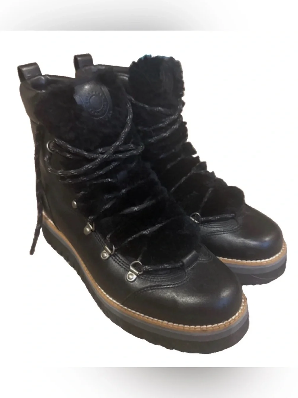 Cole Haan Zerogrand Lodge Hiker Boots Women’s 7.5B Black Leather W22582